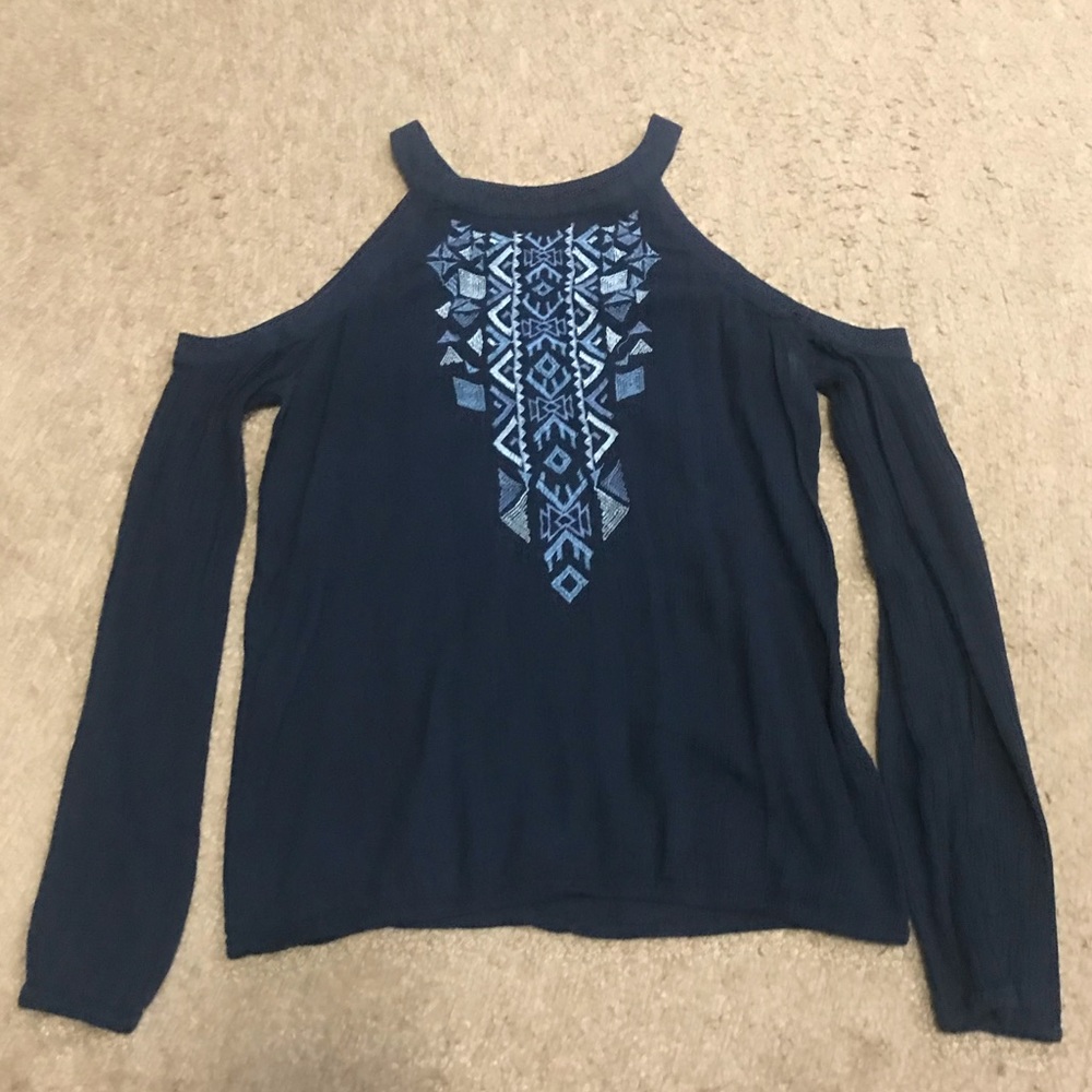 Hollister Off the Shoulder Embroidered Top